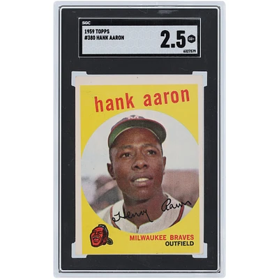 Hank Aaron Milwaukee Braves 1959 Topps #380 SGC Authenticated 2.5 Card