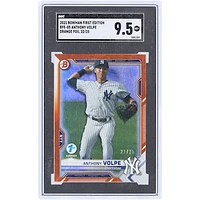 Anthony Volpe New York Yankees 2021 Bowman First Edition Orange Foil #BFE-85 #22/25 SGC Authenticated 9.5 Card