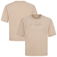 Men's Levelwear Khaki Chicago Cubs Ethereal Oversized Luxe Signature Knit T-Shirt