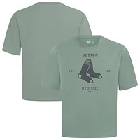Men's Levelwear Green Boston Red Sox Crossway Oversized Luxe Signature Knit T-Shirt