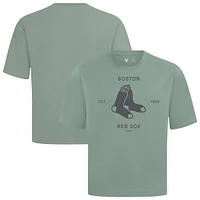 Men's Levelwear Green Boston Red Sox Crossway Oversized Luxe Signature Knit T-Shirt