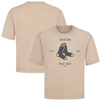 Men's Levelwear Khaki Boston Red Sox Crossway Oversized Luxe Signature Knit T-Shirt