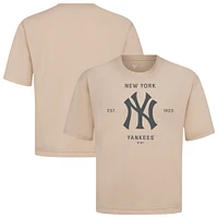 Men's Levelwear Khaki New York Yankees Crossway Oversized Luxe Signature Knit T-Shirt