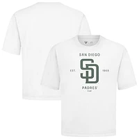 Men's Levelwear White San Diego Padres Crossway Oversized Luxe Signature Knit T-Shirt