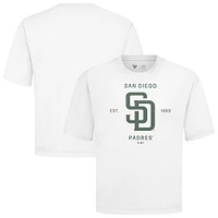 Men's Levelwear White San Diego Padres Crossway Oversized Luxe Signature Knit T-Shirt