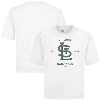 Men's Levelwear White St. Louis Cardinals Crossway Oversized Luxe Signature Knit T-Shirt