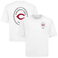 Men's Levelwear White Cincinnati Reds Signet Oversized Luxe Signature Knit T-Shirt