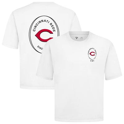 Men's Levelwear White Cincinnati Reds Signet Oversized Luxe Signature Knit T-Shirt