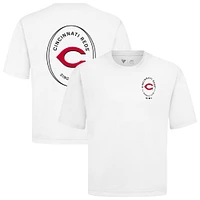 Men's Levelwear White Cincinnati Reds Signet Oversized Luxe Signature Knit T-Shirt