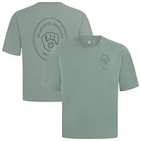 Men's Levelwear Green Milwaukee Brewers Signet Oversized Luxe Signature Knit T-Shirt