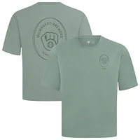 Men's Levelwear Green Milwaukee Brewers Signet Oversized Luxe Signature Knit T-Shirt