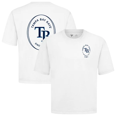 Men's Levelwear White Tampa Bay Rays Signet Oversized Luxe Signature Knit T-Shirt