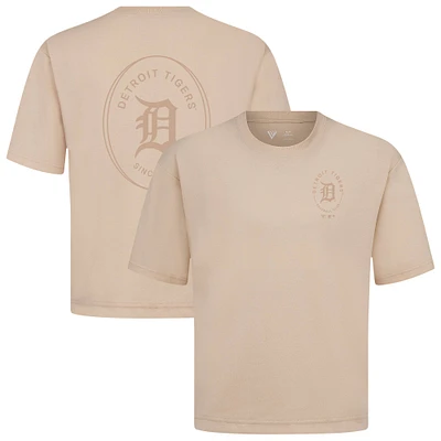 Men's Levelwear Khaki Detroit Tigers Register Oversized Luxe Signature Knit T-Shirt
