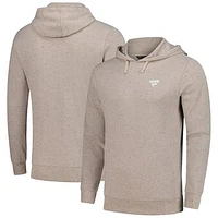 Men's TravisMathew  Tan Fanatics Corporate Cloud Waffle Lightweight Tri-Blend Pullover Hoodie