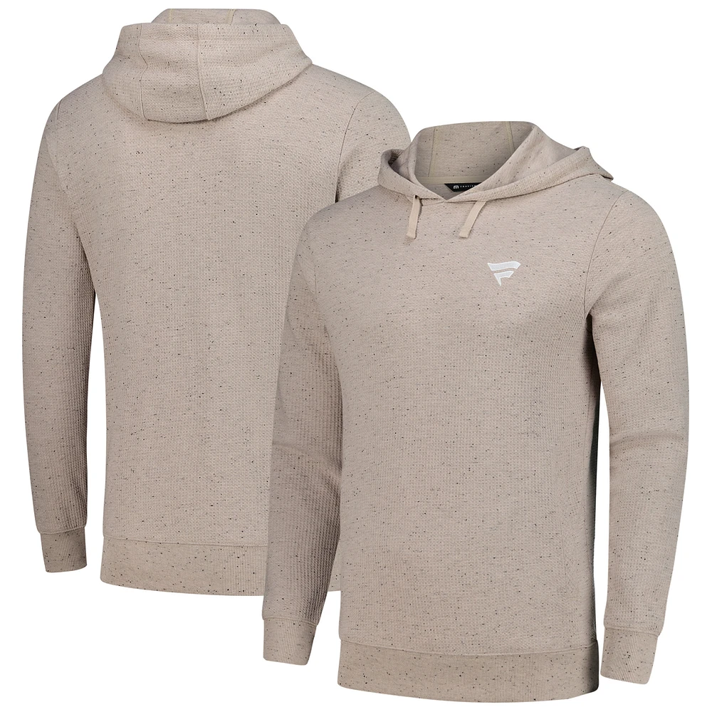 Men's TravisMathew Tan Fanatics Corporate Cloud Waffle Lightweight Tri-Blend Pullover Hoodie