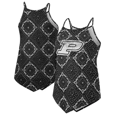 Women's Colosseum  Black Purdue Boilermakers Wrangler Bandana Tank Top