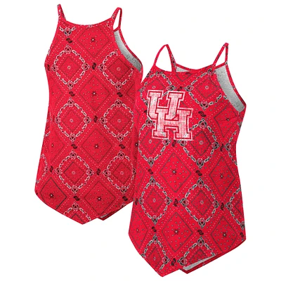 Women's Colosseum  Red Houston Cougars Wrangler Bandana Tank Top