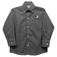 Infant Vive La Fete Black Army Knights Gingham Button-Down Long Sleeve Shirt