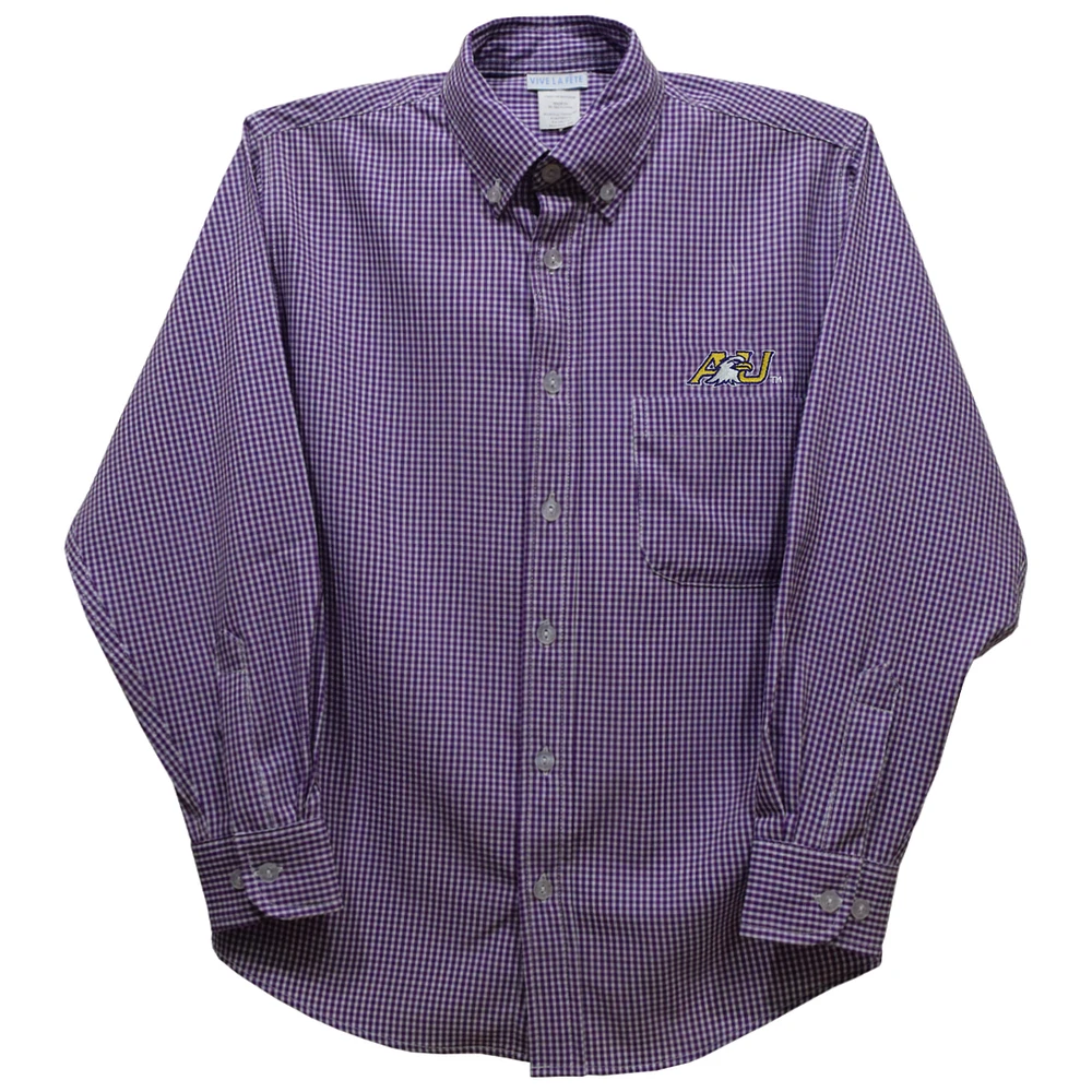 Infant Vive La Fete Purple Ashland Eagles Gingham Button-Down Long Sleeve Shirt
