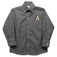 Infant Vive La Fete Black Appalachian State Mountaineers Gingham Button-Down Long Sleeve Shirt