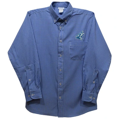 Infant Vive La Fete Blue Cal State San Bernardino Coyotes Gingham Button-Down Long Sleeve Shirt