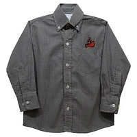 Infant Vive La Fete Black Cal State Northridge Matadors Gingham Button-Down Long Sleeve Shirt