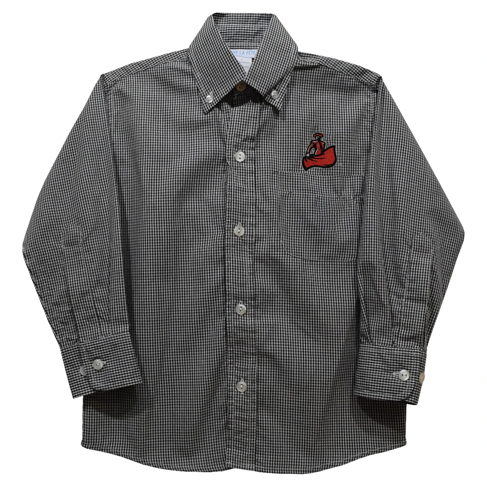 Infant Vive La Fete Black Cal State Northridge Matadors Gingham Button-Down Long Sleeve Shirt