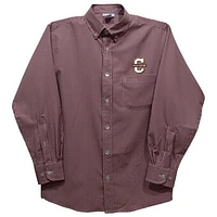 Infant Vive La Fete Maroon Charleston Cougars Gingham Button-Down Long Sleeve Shirt
