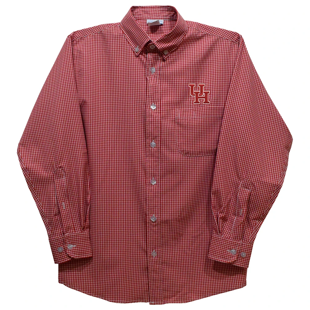 Infant Vive La Fete Red Houston Cougars Gingham Button-Down Long Sleeve Shirt