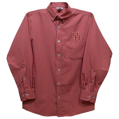 Infant Vive La Fete Red Houston Cougars Gingham Button-Down Long Sleeve Shirt
