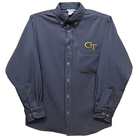 Infant Vive La Fete Navy Georgia Tech Yellow Jackets Gingham Button-Down Long Sleeve Shirt