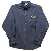 Infant Vive La Fete Navy Georgia Tech Yellow Jackets Gingham Button-Down Long Sleeve Shirt