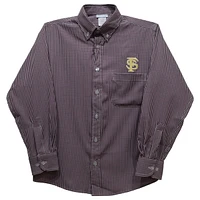 Infant Vive La Fete Garnet Florida State Seminoles Gingham Button-Down Long Sleeve Shirt