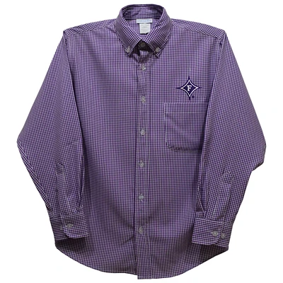 Infant Vive La Fete Purple Furman Paladins Gingham Button-Down Long Sleeve Shirt