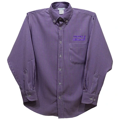 Infant Vive La Fete Purple Grand Canyon Antelopes Gingham Button-Down Long Sleeve Shirt