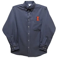 Infant Vive La Fete Navy Illinois Fighting Illini Gingham Button-Down Long Sleeve Shirt