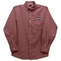 Infant Vive La Fete Red Henderson State Reddies Gingham Button-Down Long Sleeve Shirt