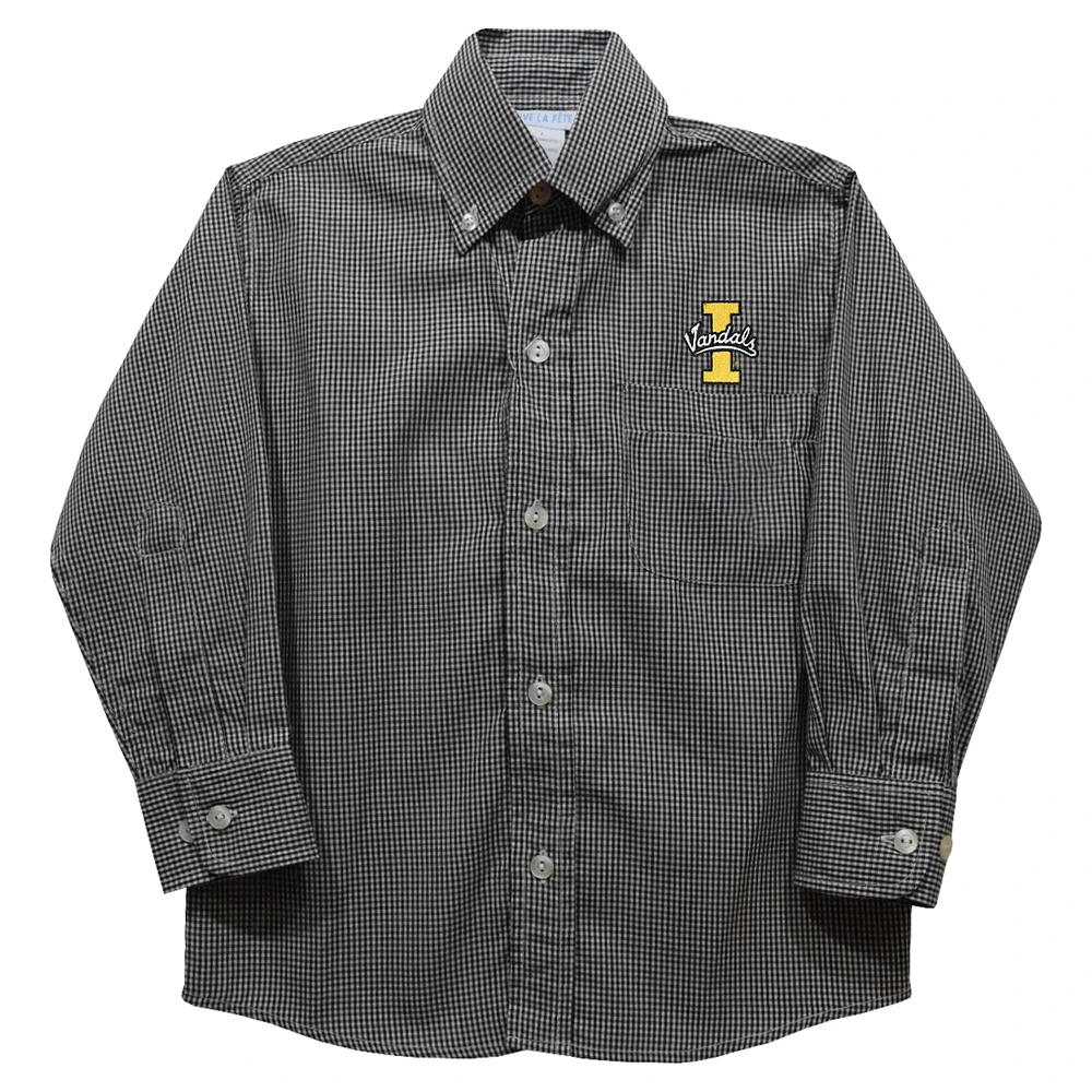 Infant Vive La Fete Black Idaho Vandals Gingham Button-Down Long Sleeve Shirt