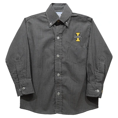 Infant Vive La Fete Black Idaho Vandals Gingham Button-Down Long Sleeve Shirt