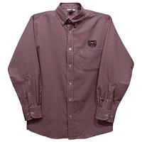 Infant Vive La Fete Maroon Missouri State University Bears Gingham Button-Down Long Sleeve Shirt