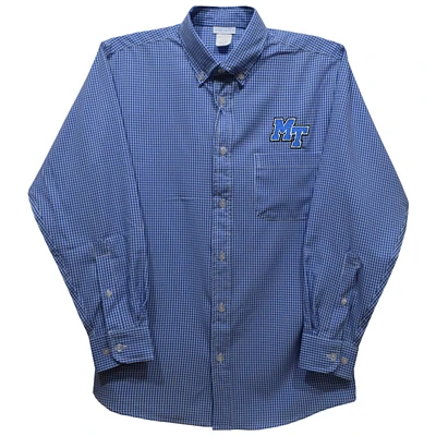 Infant Vive La Fete Blue MTSU Raiders Gingham Button-Down Long Sleeve Shirt