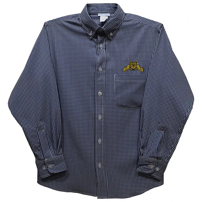 Infant Vive La Fete Navy North Carolina A&T Aggies Gingham Button-Down Long Sleeve Shirt