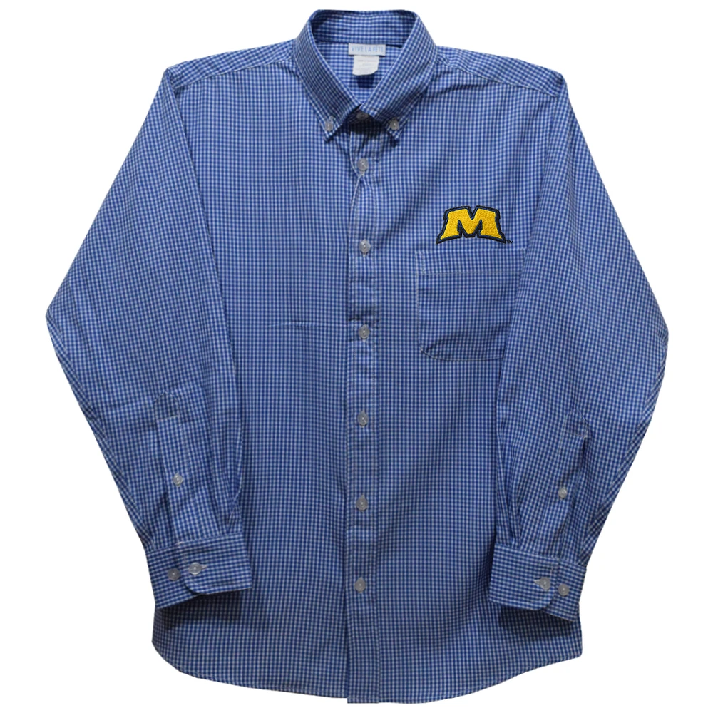Infant Vive La Fete Blue Morehead State Eagles Gingham Button-Down Long Sleeve Shirt