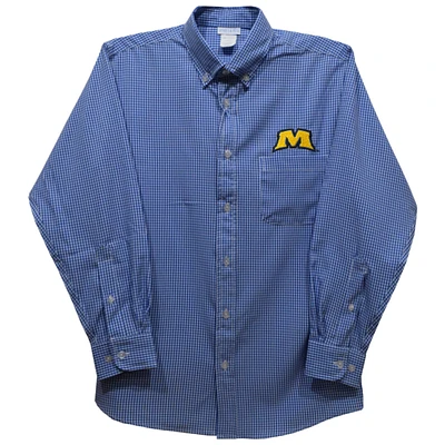 Infant Vive La Fete Blue Morehead State Eagles Gingham Button-Down Long Sleeve Shirt