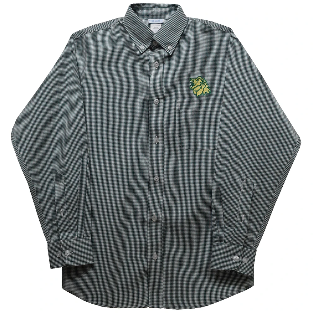 Infant Vive La Fete Green Missouri Southern State Lions Gingham Button-Down Long Sleeve Shirt