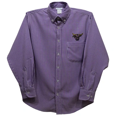 Infant Vive La Fete Purple Minnesota State Mavericks Gingham Button-Down Long Sleeve Shirt