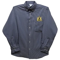 Infant Vive La Fete Navy Murray St. Racers Gingham Button-Down Long Sleeve Shirt