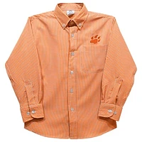 Infant Vive La Fete Orange Sam Houston State Bearkats Gingham Button-Down Long Sleeve Shirt