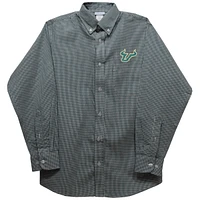 Infant Vive La Fete Green South Florida Bulls Gingham Button-Down Long Sleeve Shirt