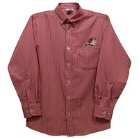 Infant Vive La Fete Red Sacred Heart Pioneers Gingham Button-Down Long Sleeve Shirt